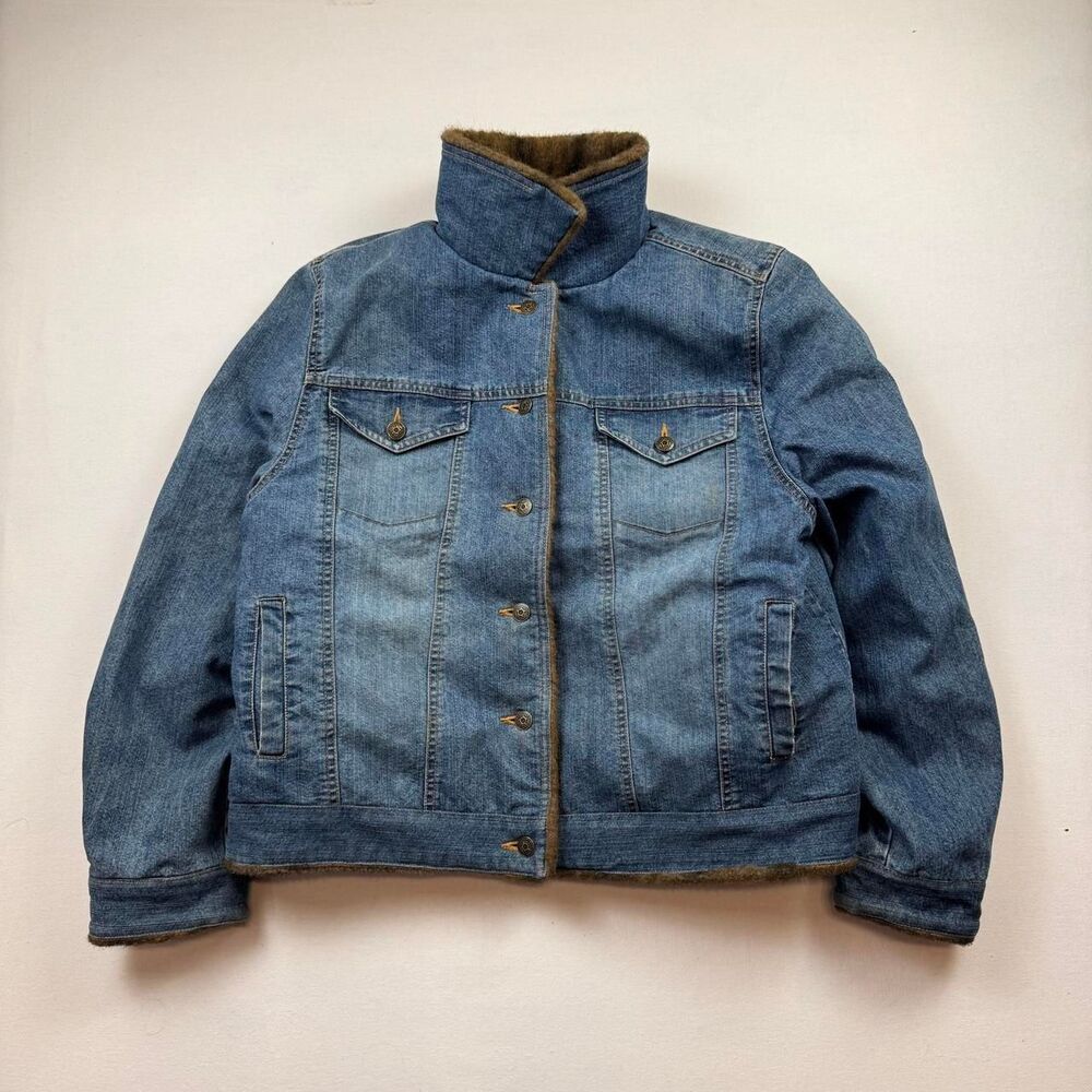Vintage Marvin Richards Faux Fur Lined Denim Jacket (Made in USA, Size XL)
